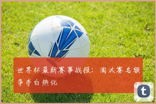 世界杯最新赛事战报：淘汰赛名额争夺白热化